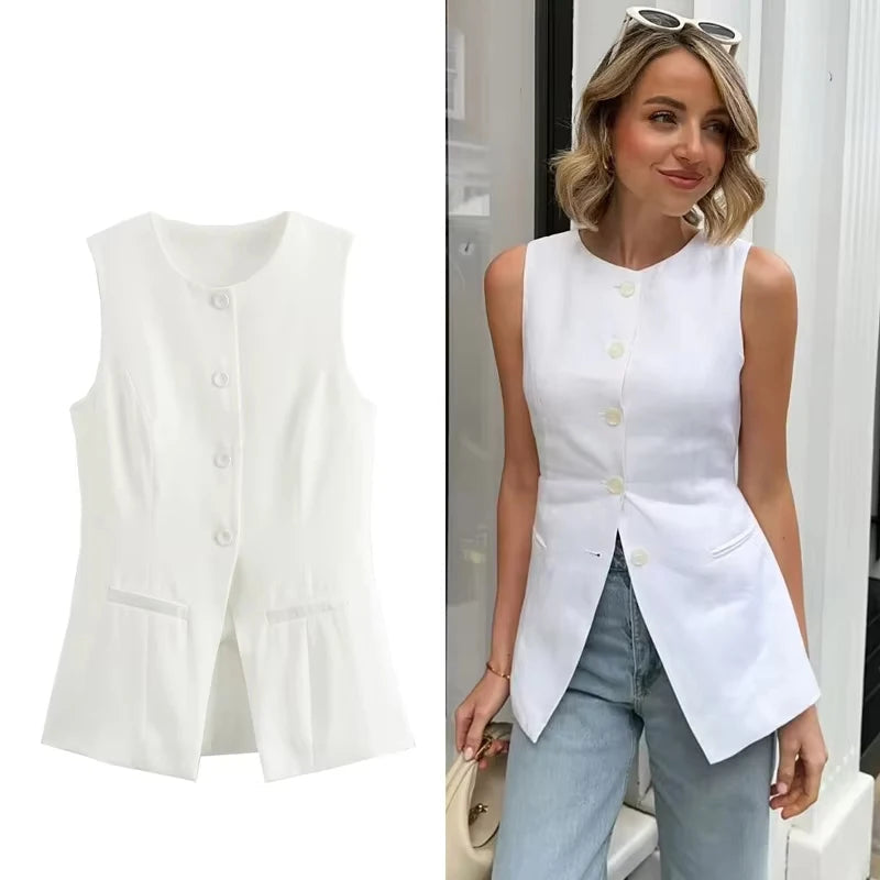 Vest Women Button