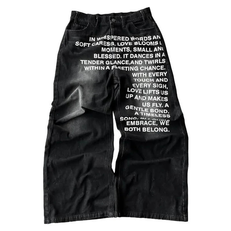 Y2K Script Denim
