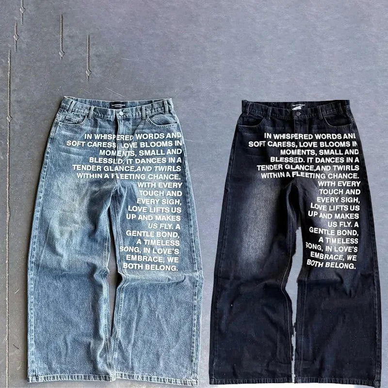 Y2K Script Denim